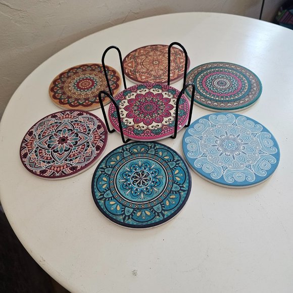Tile coasters set - Picture 2 of 4